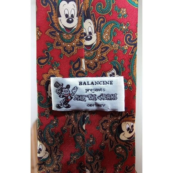 100% Silk Balacine The Tie Works Disney Mickey Mouse Tie - Picture 4 of 5